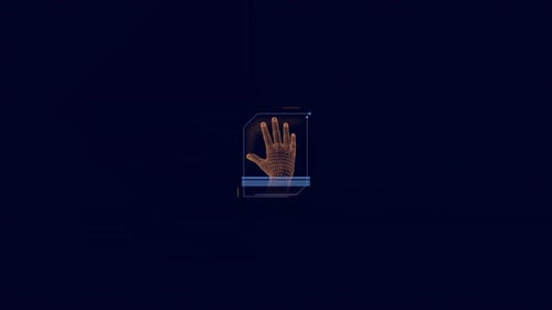 HUD Element Animation of Human Hand Scanning