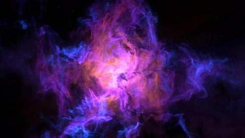 Une nébuleuse violette et bleue vibrante brille de mille feux