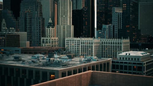 Vista panorámica pintoresca del centro financiero de la ciudad