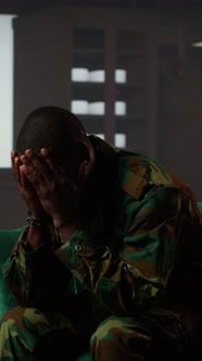 Vertical Video Distraught Soldier in Tears Sharing His Struggles with ...