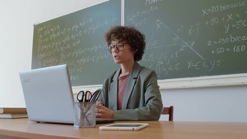 College Teacher Giving Online Lesson