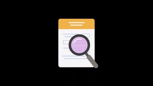 Animated Document Search and Analysis in Flat Design