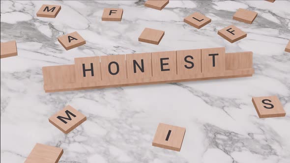 Honest Word Reveal with 3D Wooden Scrabble Tiles, Infographics Motion ...