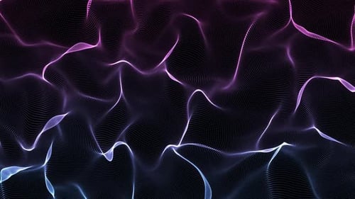 Abstract Neon Particle Wave Background Loop