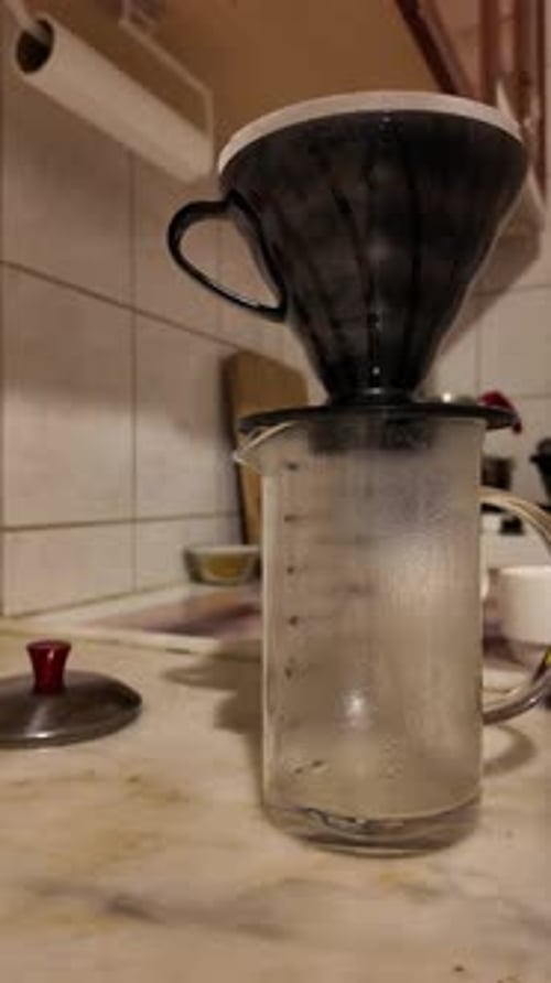 Pour Over Coffee Brewing Close Up