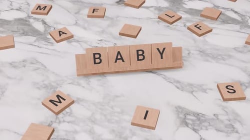 Baby word on scrabble