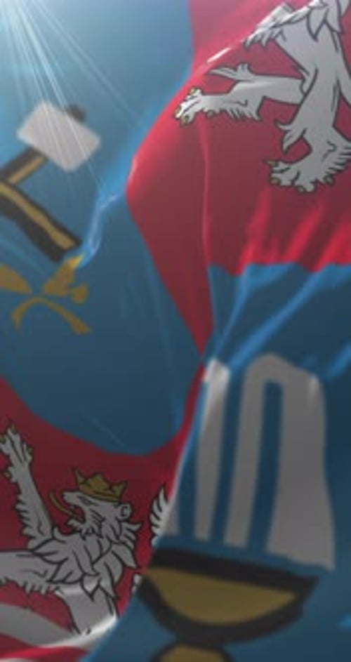 Vertical Waving Flag Animation with Heraldic Symbols