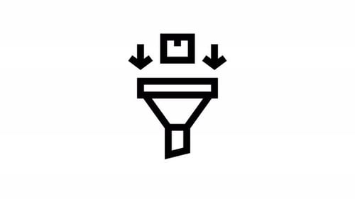 Animated Flat Design Filter Process Icon