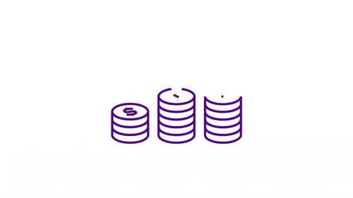 Animated Stacking Coins Financial Growth Bar Graph Icon