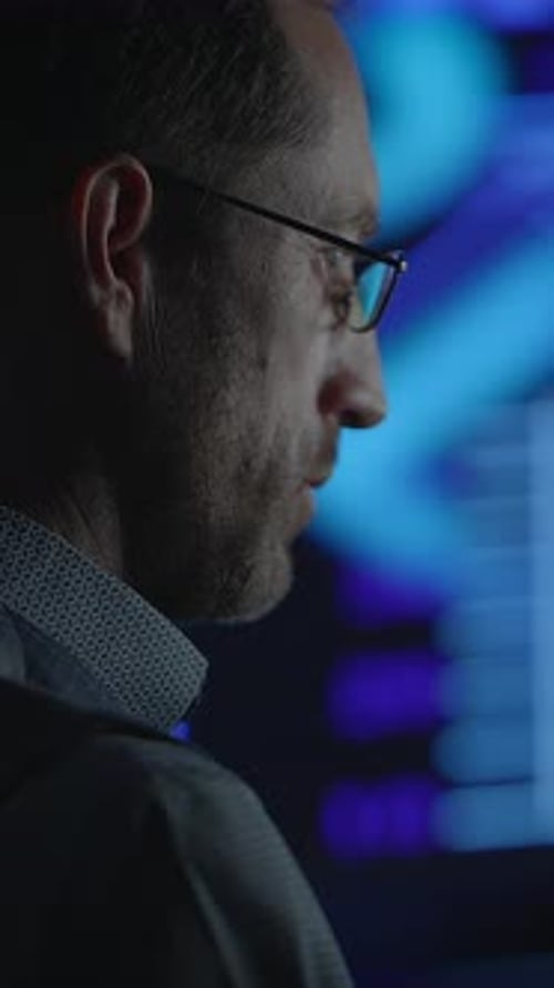 A Focused and Dedicated Professional Analyzing Data in a Modern and Innovative Environment