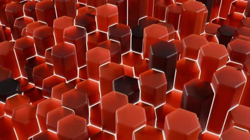3d Animated Background of Hexagons in a Loop Satisfying Video
