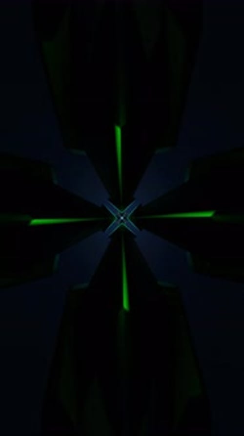 Vertical Video of Pulsing Abstract Lights and Geometric Rotations