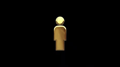 Modern Golden 3D Person Icon Rotation