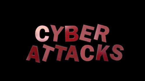 Cyber Attacks Word On High Technology Alpha Channel