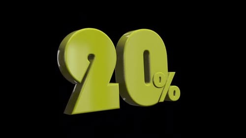 20 percent - Yellow 3D Animation