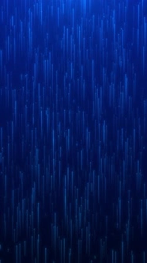 Looping Abstract Blue Digital Data Stream Rising Upwards with Glowing Light Trails