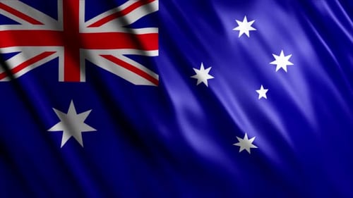 Realistic Waving Australian National Flag Loop Background