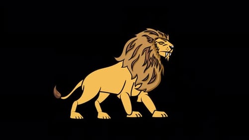 Lion Game Character On Alpha Channel 4K