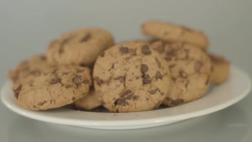 Chocolate Chip Cookies on a Plate