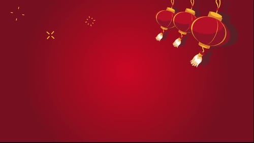Animated Red Chinese New Year Lanterns Background Loop