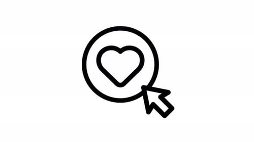 Mouse Cursor Clicking and Filling Heart Icon Animation