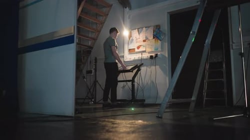 Solo Keyboard Performance in a Dark Room