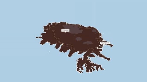 Animated Map of Iceland with Roads Reveal