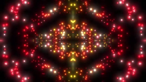 Vibrant Fluid Light Particles Kaleidoscope Loop Animation