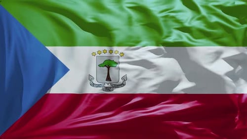 Realistic Waving Flag of Equatorial Guinea