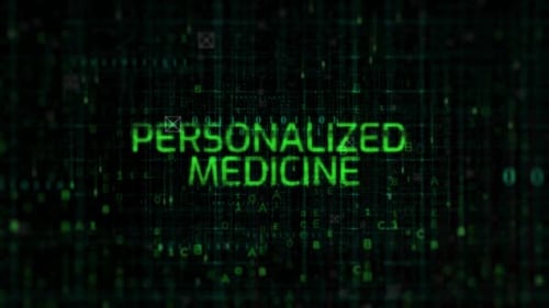 Futuristic Personalized Medicine Data Text Animation