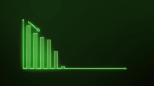 Negative Business Graph Animation Glowing Green