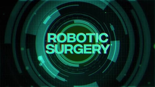 Robotic Surgery Text On Futuristic Cyberspace Background