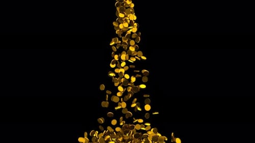 Falling Golden Coins Loop Animation