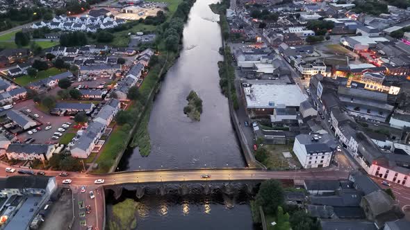 Aerial View of the Bridge Over the Mourne River in Strabane in Northern ...