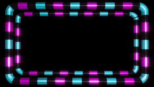 Abstract Neon Glowing Geometric Frame Loop