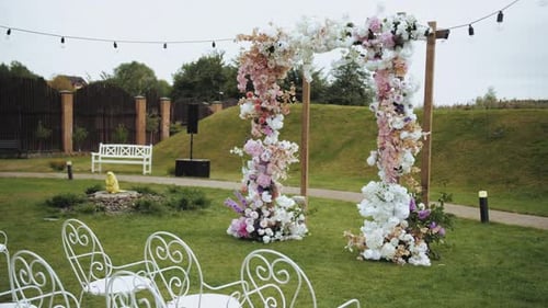 Beautiful Outdoor Wedding Venue with Flower Archway