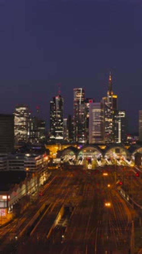 Aerial view of Hauptbahnhof and the city skyline, Germany.