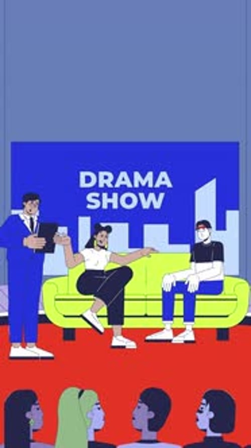 Drama studio talk show cartoon vertical animation