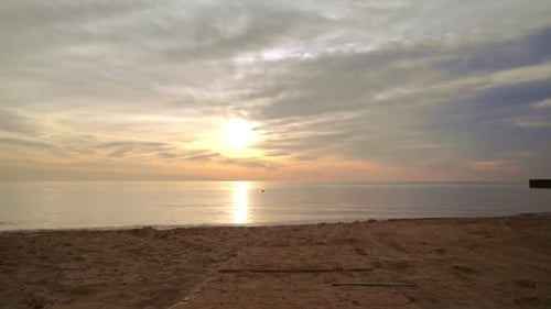 Scenic Beach at Sunset with Golden Light
