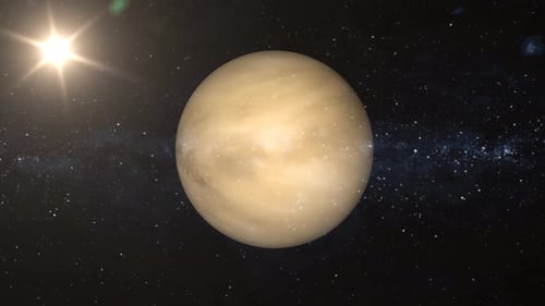Animation des Venus-Planeten im Weltraum. 2409