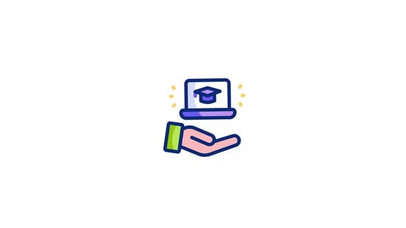 Online Elearning Study Animated Icon With Alpha Channel (3), Elements ...