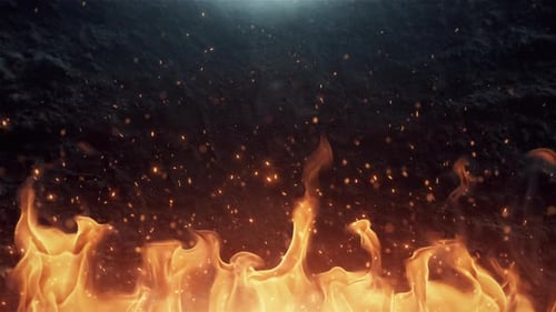 Cinematic Fire Trailer Background With Sparks Embers Background Looped