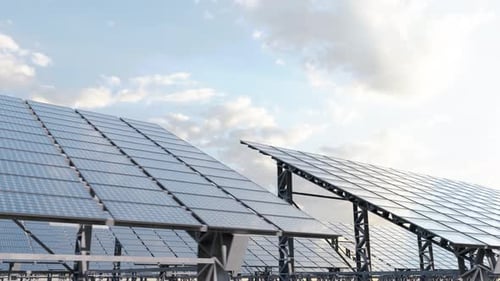 A Station with Several Solar Panels Outdoors