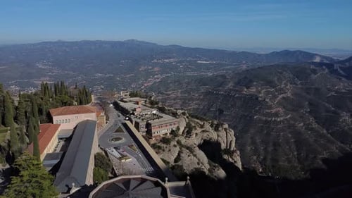 Montserrat Mountain Range Religious Center Of Catalonia.