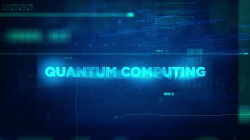 Quantum Computing Concept Technology Futuristic Data Background Blue Color