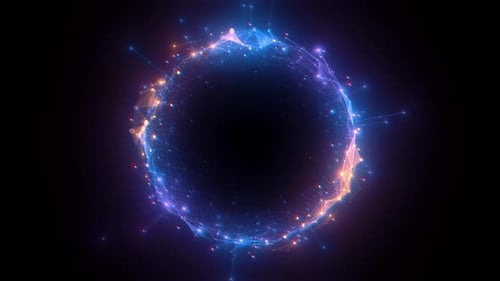 Abstract Technology Glowing Sphere Loop Background