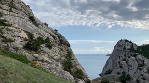view from the top of the mountain, Genoese Fortress in Sudak Crimea