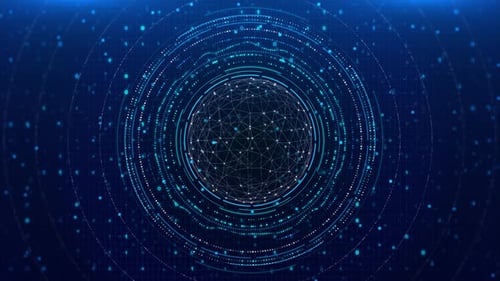 Futuristic Cyberspace Big Data Deep Cyber Stage Waves Lights Digital Matrix Background