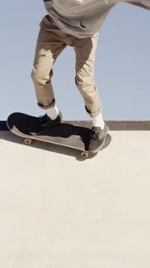 Man, ramp and action with skateboard for exercise, extreme sports and practice with friends