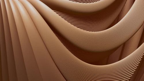 Animation 3D de lignes lisses formant un motif complexe qui remplit le cadre.